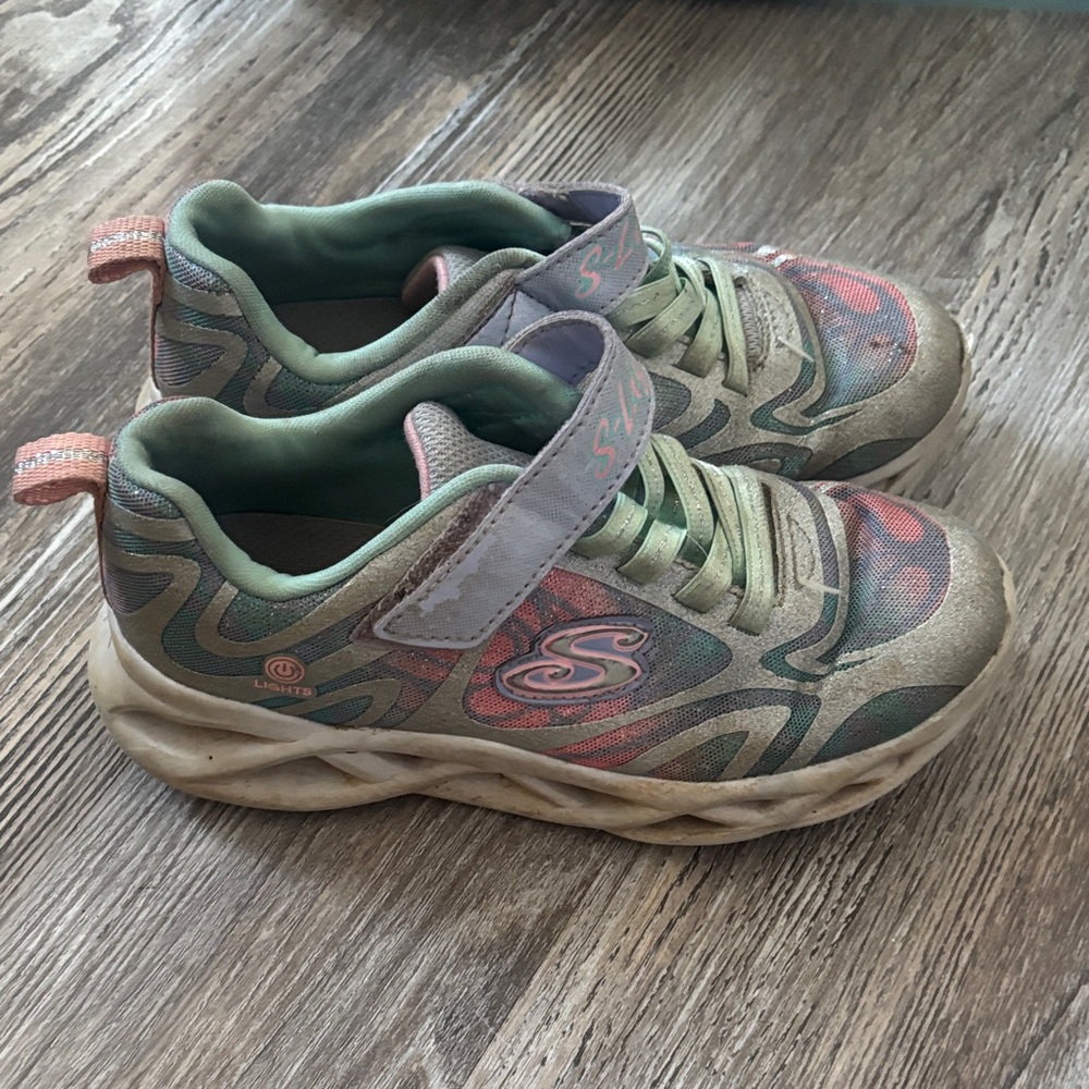 Skechers Kids' Green and Pink Sneakers